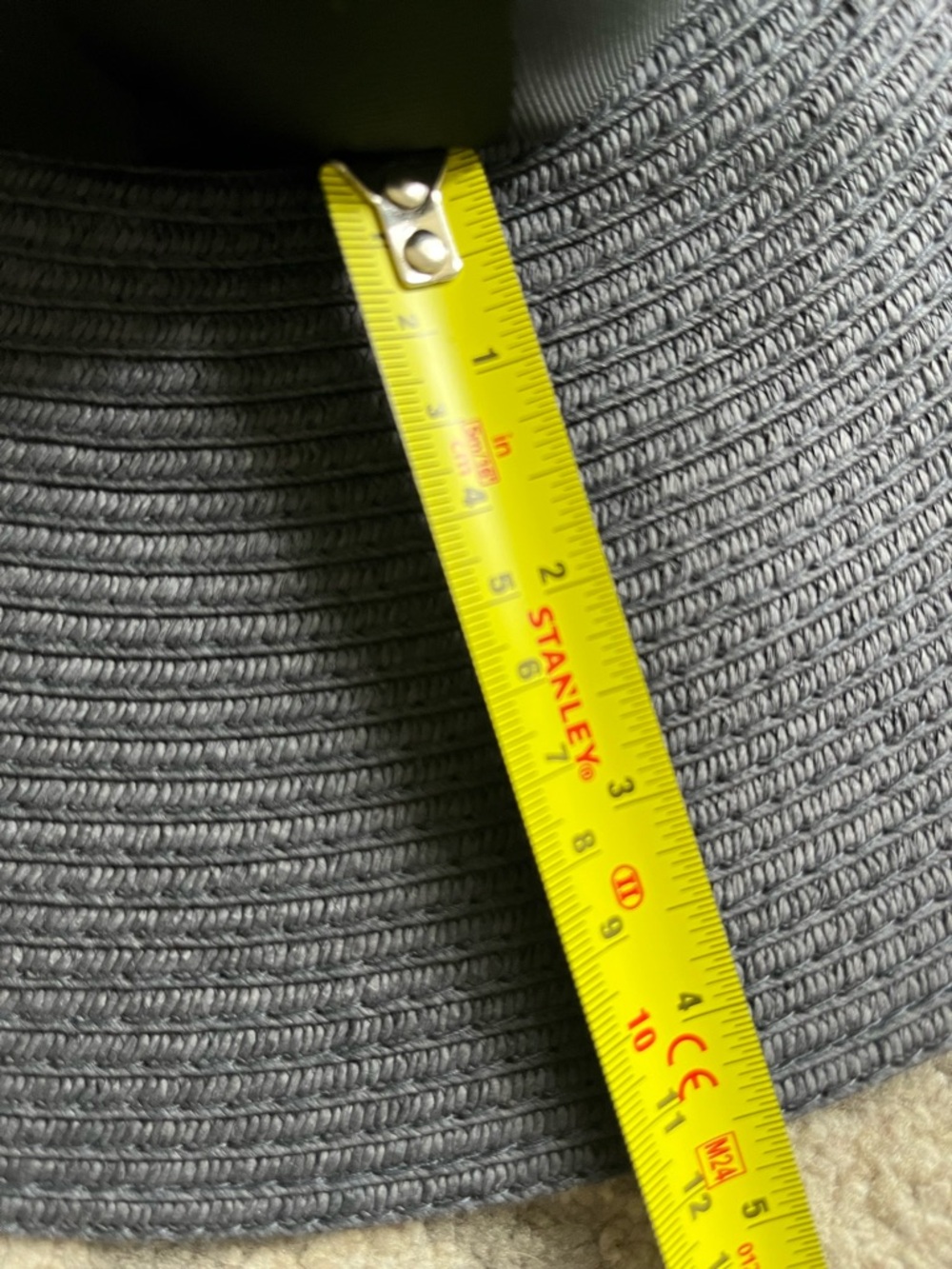 Reiss Wide-Brim Straw Sun Hat with Ribbon Trim Wedding Beach Navy - Picture 5 of 7